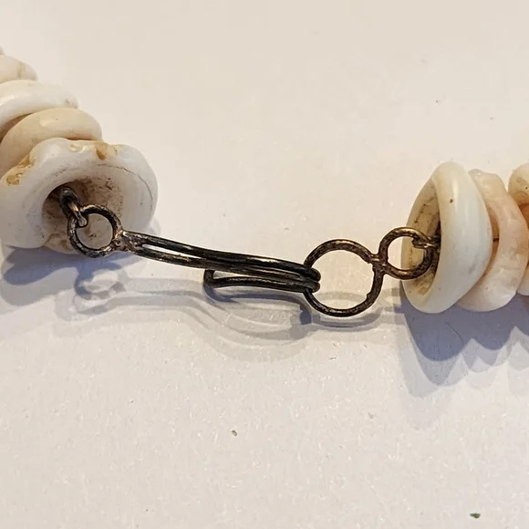 Vintage Necklace TurquoiseNuggets & Puka Shells Heishi 15 Choker